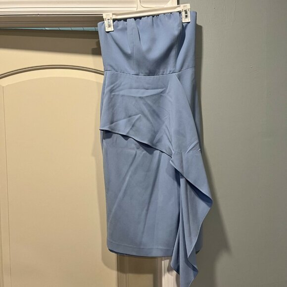 Black Halo Strapless Ruffle Cocktail Dress - Blue -‎ 2 - Picture 2 of 5